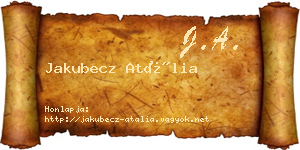 Jakubecz Atália névjegykártya
